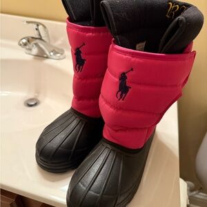 Ralph Lauren Fuchsia and Black Winter Boots